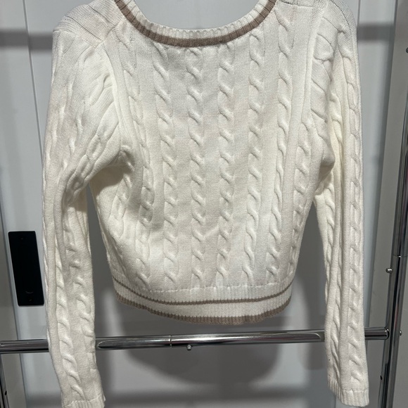 Altar'd State V-Neck Sweater - Cream and Tan - Picture 3 of 3